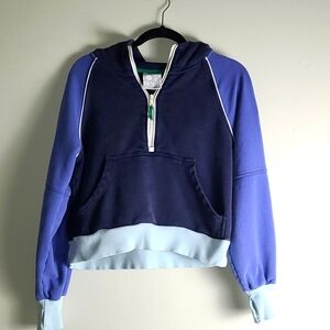 Offline by Aerie throwback Colorblock 1/4 zip hoodie sweatshirt